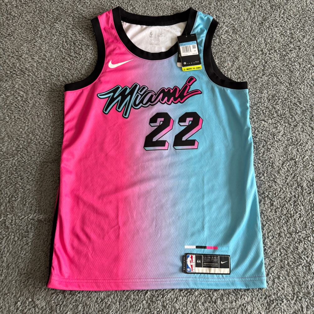 2020 Nike Miami Heat Jimmy Butler Swingman Pink Blue NBA Jersey Size 44 M NWT